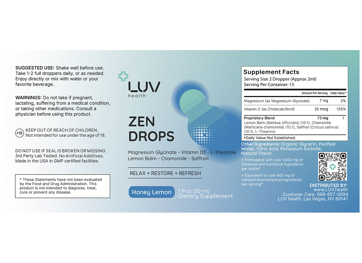 Zen Drops label