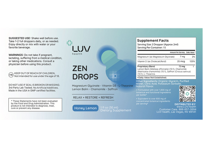 Zen Drops label