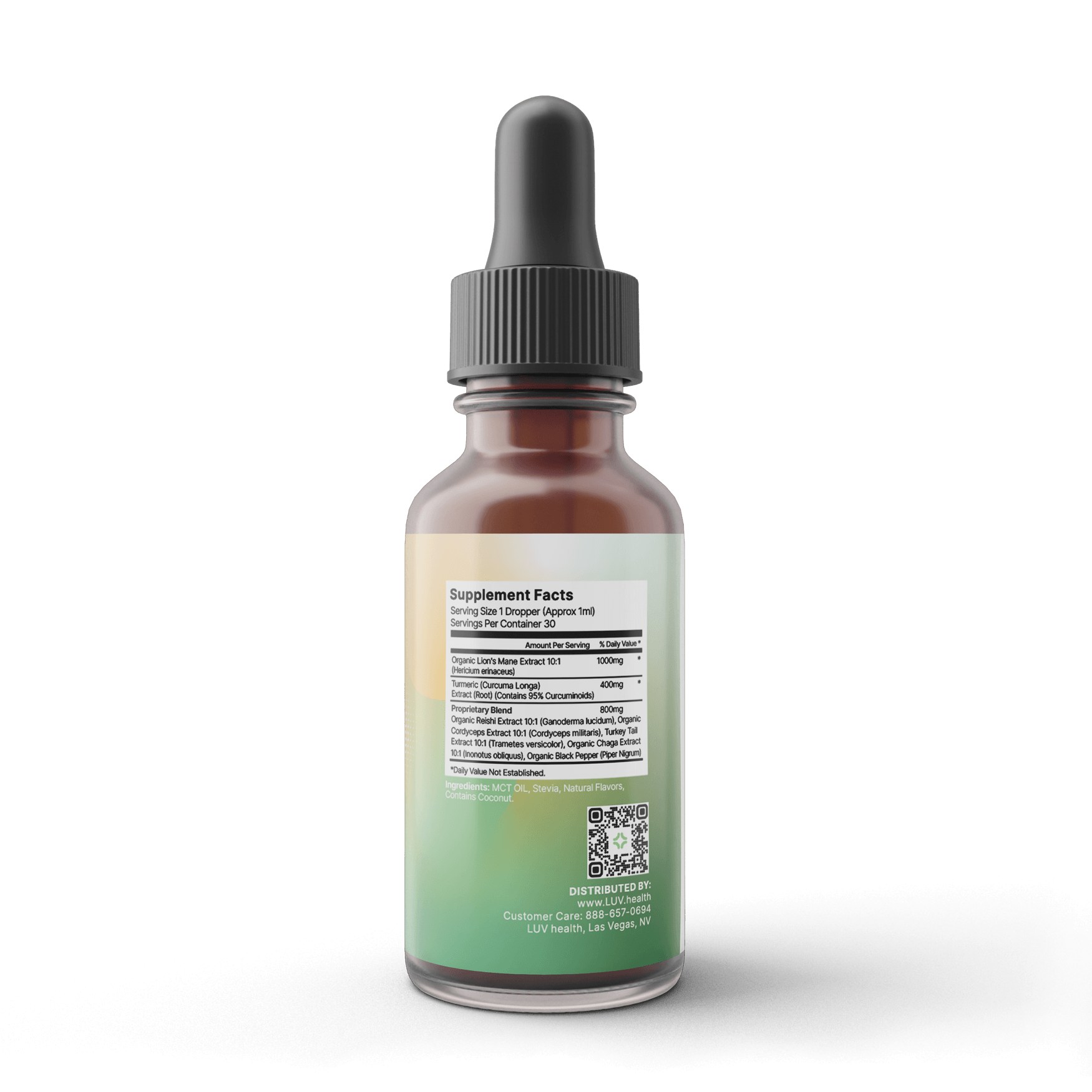 LUV Neuro Drops back label